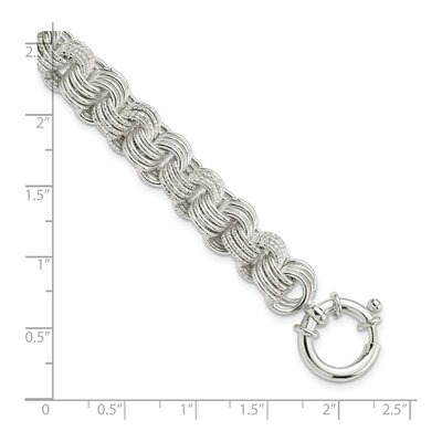 Sterling Silver 10.35mm Fancy Link Chain Bracelet – view 3