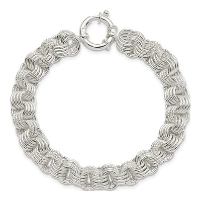 Sterling Silver 10.35mm Fancy Link Chain Bracelet – view 4