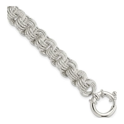 Sterling Silver 10.35mm Fancy Link Chain Bracelet