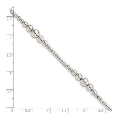 Sterling Silver Graduated Beaded Bracelet – view 3