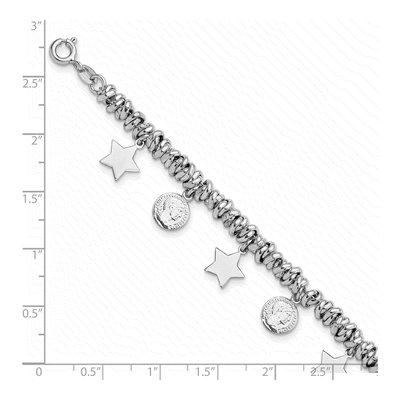 Sterling Silver Coin Star Bracelet – view 2