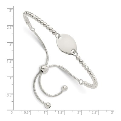 Sterling Silver Beaded Adjustable Bracelet – view 3