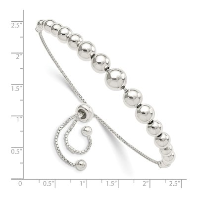 Sterling Silver Beaded Adjustable Bracelet – view 3