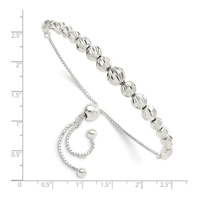 Sterling Silver Beaded Adjustable Bracelet – view 3