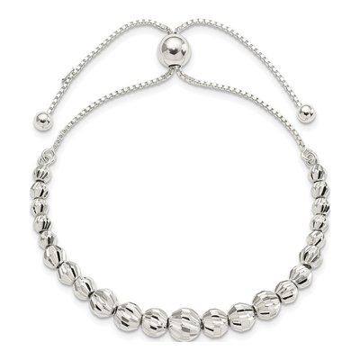 Sterling Silver Beaded Adjustable Bracelet – view 4