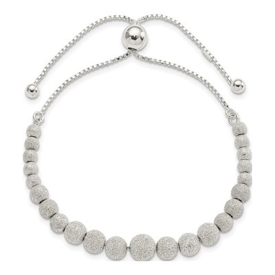Sterling Silver Beaded Adjustable Bracelet – view 3