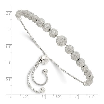 Sterling Silver Beaded Adjustable Bracelet – view 4