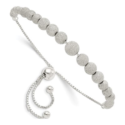 Sterling Silver Beaded Adjustable Bracelet