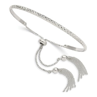 Sterling Silver Tassel Bangle Bracelet