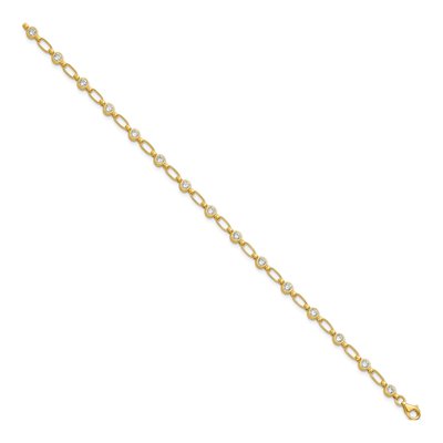 Gold-Plated Sterling Silver CZ Bezel Bracelet – view 3
