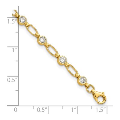 Gold-Plated Sterling Silver CZ Bezel Bracelet – view 6