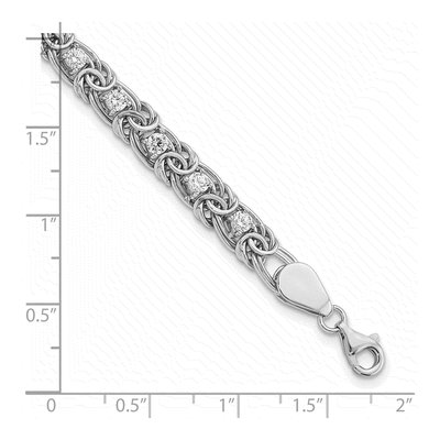 Sterling Silver CZ Flat Link Bracelet – view 3