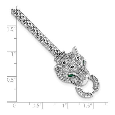 Sterling Silver CZ Cheetah Head Bracelet – view 3