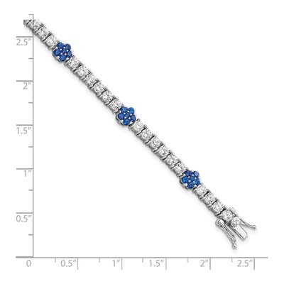 Sterling Silver CZ Flower Bracelet – view 3