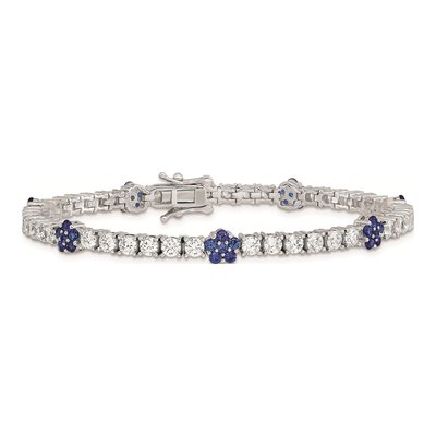 Sterling Silver CZ Flower Bracelet – view 4