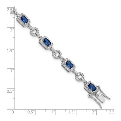 Sterling Silver CZ Glass Bracelet – view 3