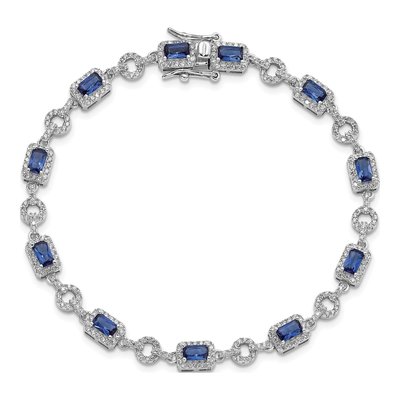 Sterling Silver CZ Glass Bracelet – view 4