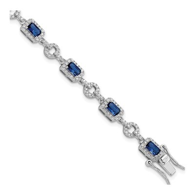 Sterling Silver CZ Glass Bracelet