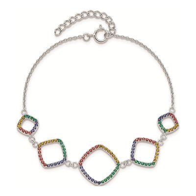 Sterling Silver Crystal Multi-Color Bracelet – view 4