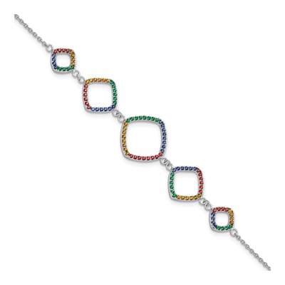 Sterling Silver Crystal Multi-Color Bracelet