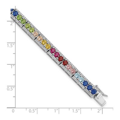 Sterling Silver Crystal & CZ Multicolor Bracelet – view 3