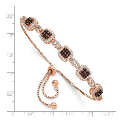 Rose Gold-Plated Sterling Silver CZ Adjustable Bracelet – view 3