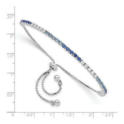 Sterling Silver CZ Adjustable Bracelet – view 2