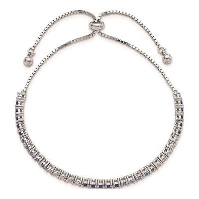Sterling Silver CZ Adjustable Bracelet – view 3