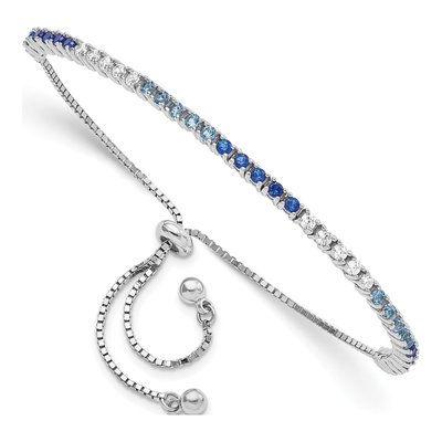 Sterling Silver CZ Adjustable Bracelet