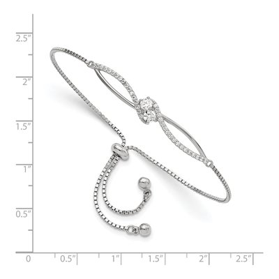 Sterling Silver CZ Adjustable Bracelet – view 3