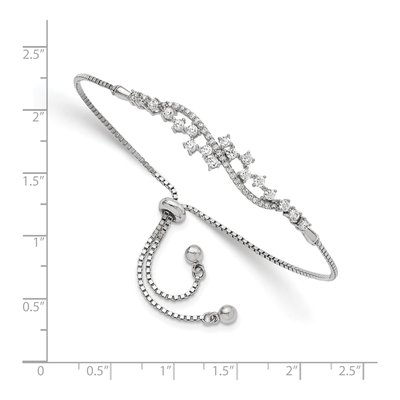 Sterling Silver CZ Adjustable Bracelet – view 3