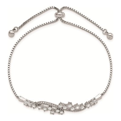 Sterling Silver CZ Adjustable Bracelet – view 4