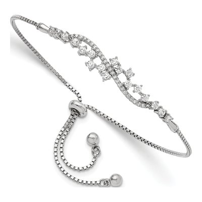 Sterling Silver CZ Adjustable Bracelet