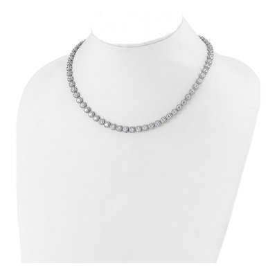 Sterling Silver CZ Halo Necklace – view 4