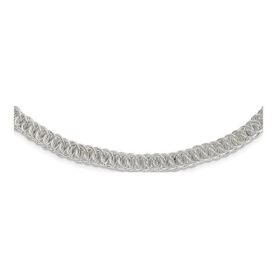 Sterling Silver 6.95mm Circle Fancy Link Chain