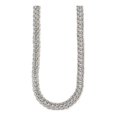 Sterling Silver Fancy Circle Link Necklace 18.5in – view 3