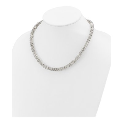 Sterling Silver Fancy Circle Link Necklace 18.5in – view 4