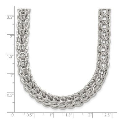 Sterling Silver Fancy Circle Link Necklace 18.5in – view 6