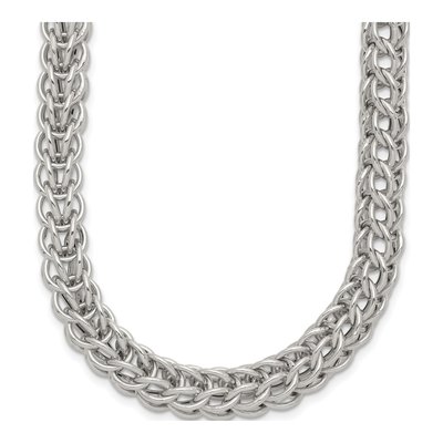 Sterling Silver Fancy Circle Link Necklace