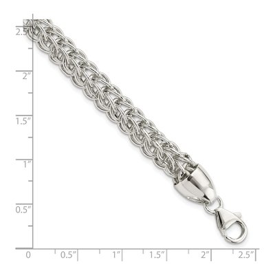 Sterling Silver Fancy Circle Link Bracelet – view 3