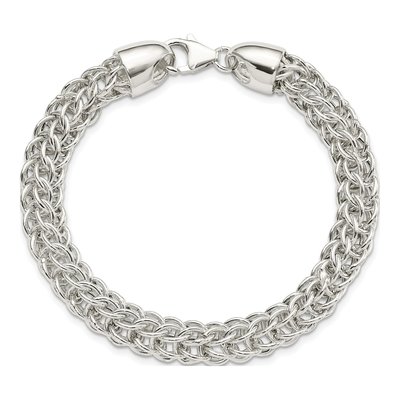 Sterling Silver Fancy Circle Link Bracelet – view 4