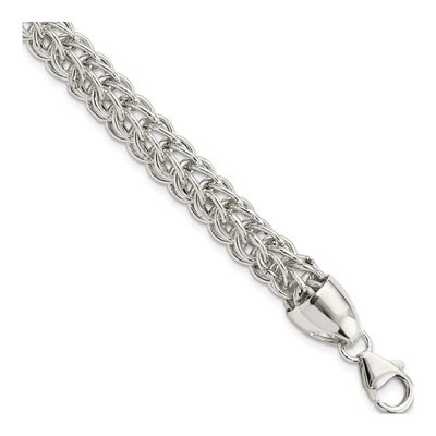 Sterling Silver Fancy Circle Link Bracelet