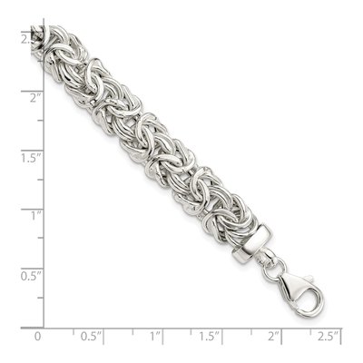 Sterling Silver Flat Byzantine Bracelet – view 2