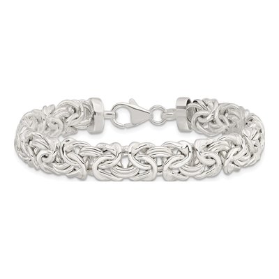Sterling Silver Flat Byzantine Bracelet – view 3