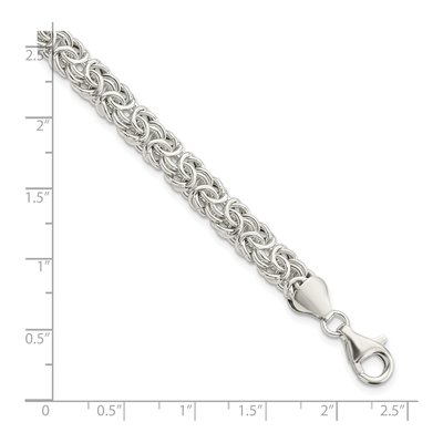 Sterling Silver Byzantine Link Bracelet – view 3