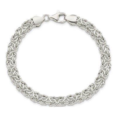 Sterling Silver Byzantine Link Bracelet – view 4