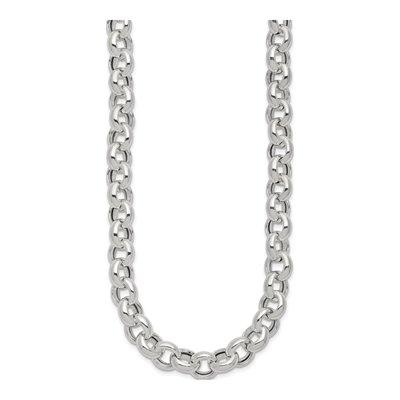Sterling Silver Fancy Rolo Necklace – view 3