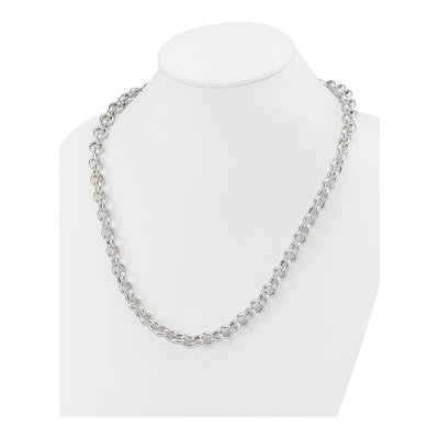 Sterling Silver Fancy Rolo Necklace – view 4