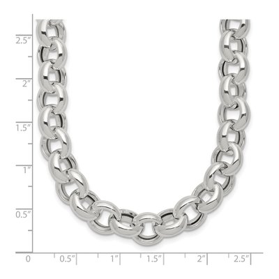 Sterling Silver Fancy Rolo Necklace – view 6