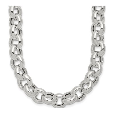 Sterling Silver Fancy Rolo Necklace